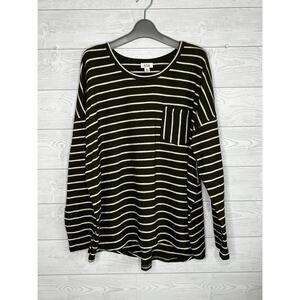 A.N.A. A New Approach olive green/cream striped long sleeve tunic NWT Size XXL